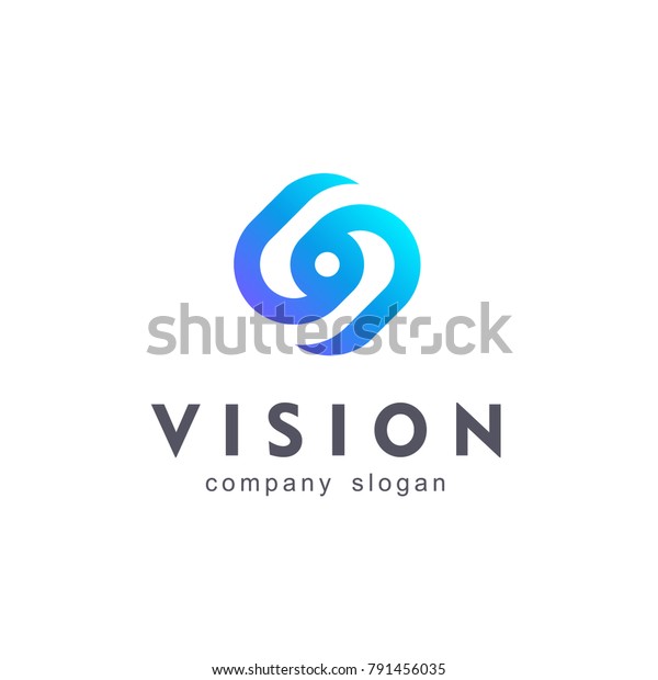 Vision Augenlogo Videokontrollzeichen Intelligente Unternehmenslosung Unterschrift Fotografie Stock Vektorgrafik Lizenzfrei