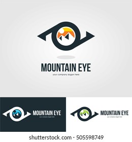 VISION EYE MOUNTAIN LOGO TEMPLATE EMBLEM