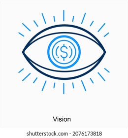 Vision or Eye Sight Icon Concept 