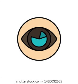 Vision, Eye, View, Reality, Look  Flat Color Icon. Vector icon banner Template