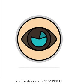Vision, Eye, View, Reality, Look Abstract Circle Background Flat color Icon