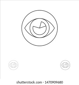 Vision, Eye, View, Reality, Look Bold and thin black line icon set. Vector Icon Template background
