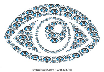 Vision figure organized in the set of vision design elements. Vector iconized composition designed from simple icons.