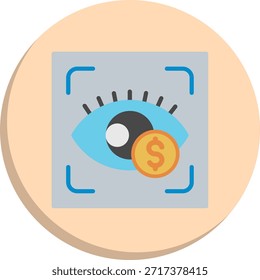 Icono de estilo de círculo plano de visión