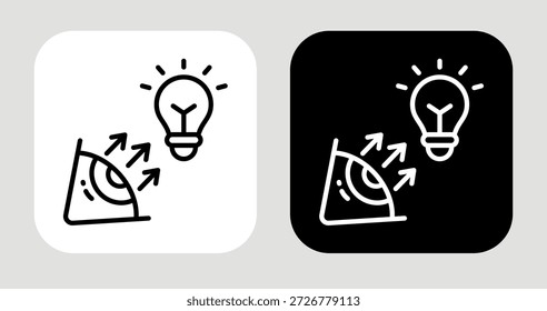 Vision Flow-Symbol in schwarz-weißem Linienstil