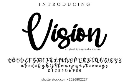Pincel con estilo pintado con letras mayúsculas del Vector, alfabeto, tipografía