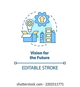 Vision for future concept icon. Characteristic of good housing developer abstract idea thin line illustration. Isolated outline drawing. Editable stroke. Arial, Myriad Pro-Bold fonts used