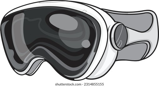 Vision goggles or visor in a technical vector illustration