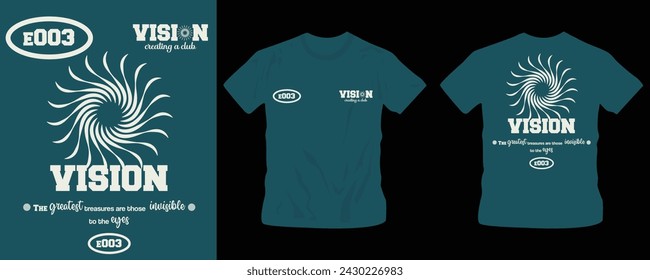 diseño gráfico de camiseta de visión listo para imprimir delante y detrás
