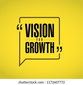 Vision for growth line quote message concept isolated over a yellow background