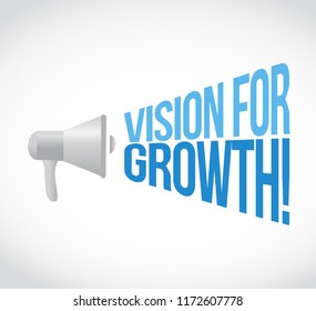 Vision for growth loudspeaker message concept isolated over a white background