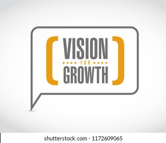 Vision for growth message bubble isolated over a white background