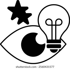 Vision Icon - Black Filled Style - Meritocracy Theme