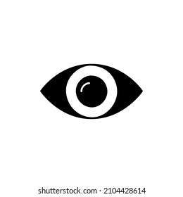 Vision Icon in black flat glyph, filled style isolated on white background