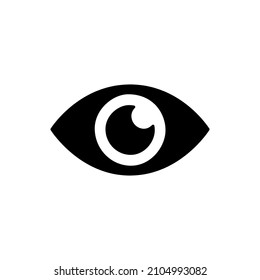 Vision Icon in black flat glyph, filled style isolated on white background