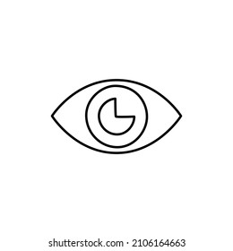 Icono de visión en icono de estilo de línea negra, estilo aislado en fondo blanco