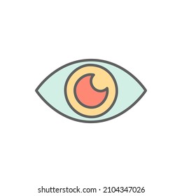 Icono de visión en el icono de color, aislado en el fondo blanco 
