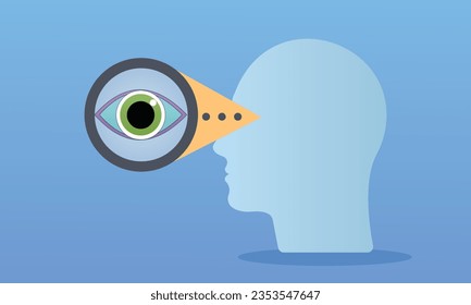 vision icon concept.on blue background.Vector Design Illustration.