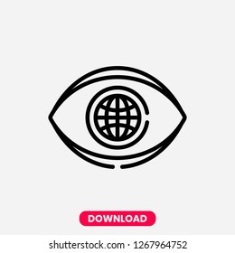 Vision icon concept line icon. Simple element illustration. Vision icon concept outline symbol design. Can be used for web and mobile UI/UX . Modern vector style.