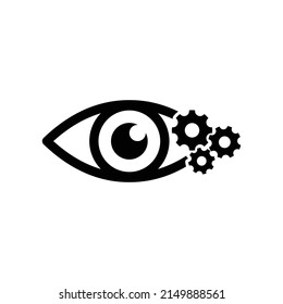 vision icon eye icon with settings symbol vector 