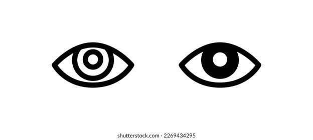 vision icon, eye vector, sign, symbol, logo, illustration, editable stroke, flat design style isolated on white. view, look, opinion, glance, peek, glimpse, dekko, eyebeam, eyewink 