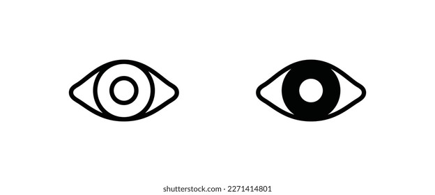 icono de visión, vector de ojos, signo, símbolo, logotipo, ilustración, trazo editable, estilo de diseño plano aislado en blanco. vista, look, opinión, glance, peek, glimpes, dekko, eyebeam, eyewink 
