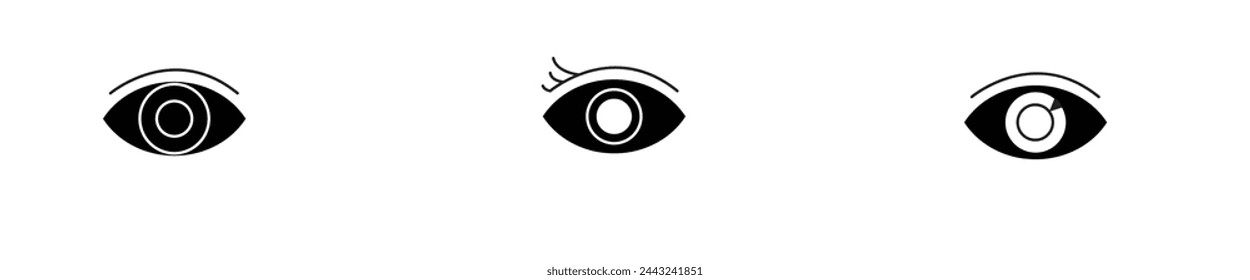 icono de visión, vector de ojos, signo, símbolo, logotipo, ilustración, trazo editable, estilo de diseño plano aislado en blanco. ver, mirar, opinión, mirada, vistazo, vistazo, visión, haz de ojos, ojo