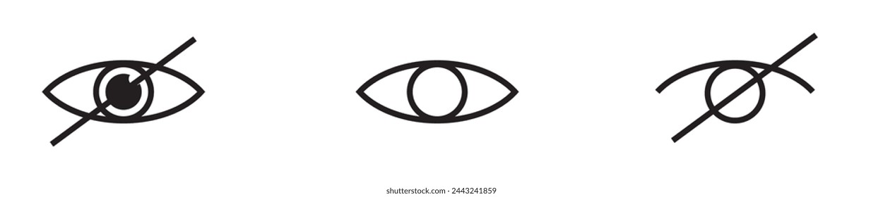 icono de visión, vector de ojos, signo, símbolo, logotipo, ilustración, trazo editable, estilo de diseño plano aislado en blanco. ver, mirar, opinión, mirada, vistazo, vistazo, visión, haz de ojos, ojo