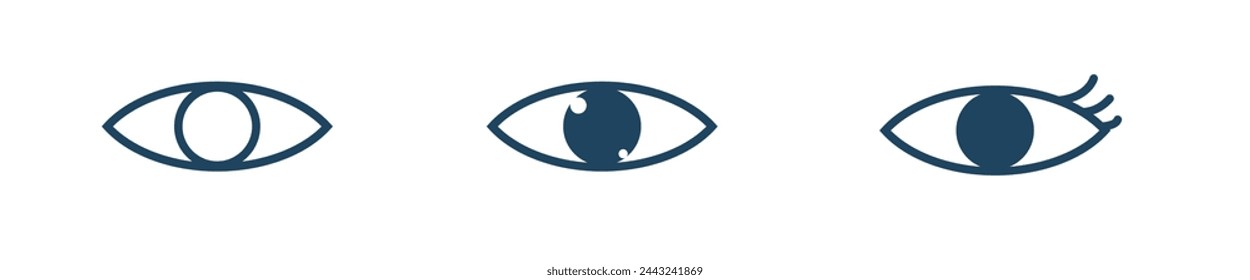 icono de visión, vector de ojos, signo, símbolo, logotipo, ilustración, trazo editable, estilo de diseño plano aislado en blanco. ver, mirar, opinión, mirada, vistazo, vistazo, visión, haz de ojos, ojo