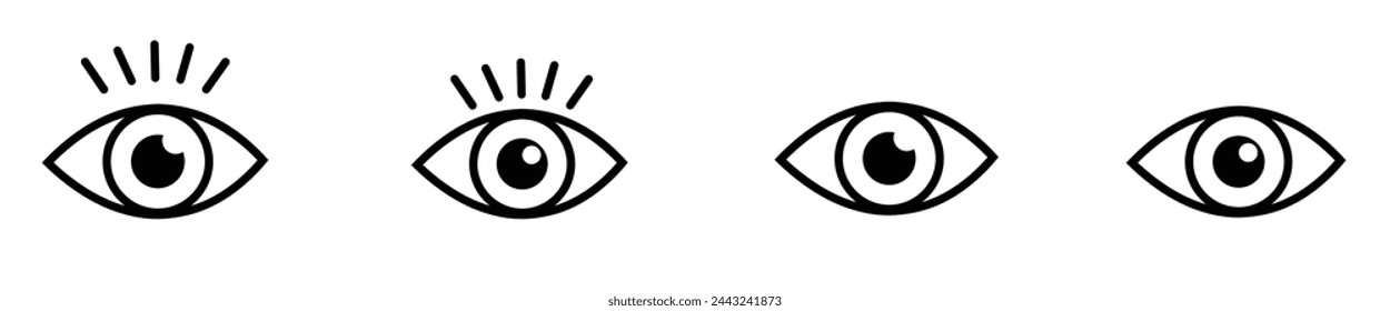 vision icon, eye vector, sign, symbol, logo, illustration, editable stroke, flat design style isolated on white. view, look, opinion, glance, peek, glimpse, eyebeam, eyewink