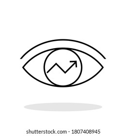 Icono de visión en estilo plano. Visión para el símbolo de éxito para el diseño de su sitio web, logotipo, aplicación, UI Vector EPS 10.	