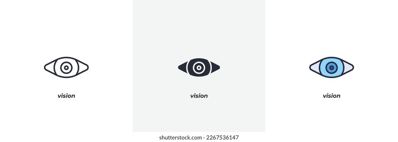 vision icon. Line, solid and filled outline colorful version, outline and filled vector sign. Idea Symbol, logo illustration. Vector graphics