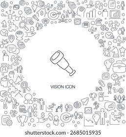 Vision Icon, line style with mosaic icon background, great for web and background use.