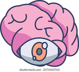 Vision Icon - Lineal Color Style - Neuroscience Theme