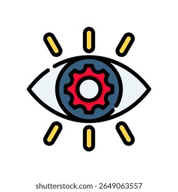 Ilustración vectorial de color lineal de Visión Icon