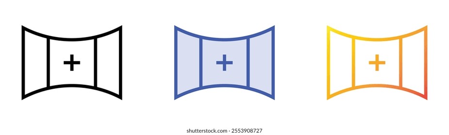 vision icon. Linear, Blue Fill and Gradient Style Design Isolated On White Background