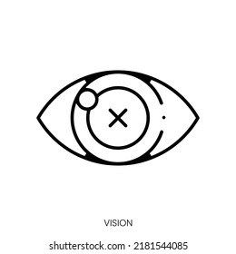 icono de visión. Signo de estilo lineal aislado en fondo blanco. Ilustración del vector