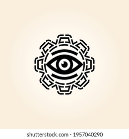 Vision icon logo design vector. Digital vision icon design vector.