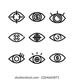 icono de visión o logotipo símbolo de signo aislado ilustración vectorial ilustración de alta calidad estilo negro vectores iconos
