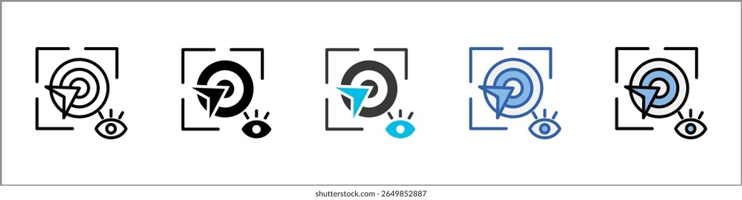 Ilustración multiestilo del paquete del icono de la visión