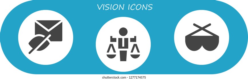  Vision Icon Set. 3 Filled Vision Icons. Simple Modern Icons About  - Hidden, Value, Sunglasses