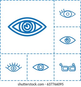 Vision icon. set of 6 vision outline icons such as eye