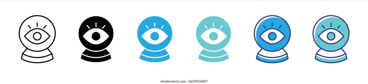 vision icon set. containing webcam, CCTV, camera, home security thin line and color style icon symbol sign. vector illustration