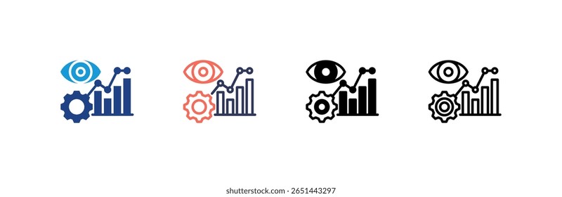 Vision icon set multiple style collection