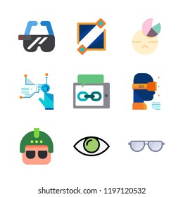 vision icon set. vector set about graphic, glasses, ar glasses and eye icons set.