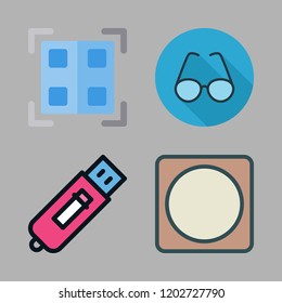 vision icon set. vector set about lens, virtual reality, technological and glasses icons set.