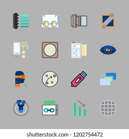 vision icon set. vector set about technological, bionic contact lens, technology and graphic icons set.