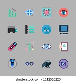 Vision Icon Set. Vector Set About Eye Tracking, Glasses, Graphic And Eye Icons Set.