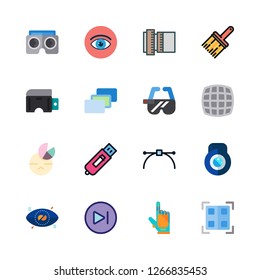 vision icon set. vector set about next, technological, eye and depth perception icons set.