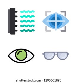 vision icon set. vector set about glasses, eye, eye tracking and virtual reality icons set.